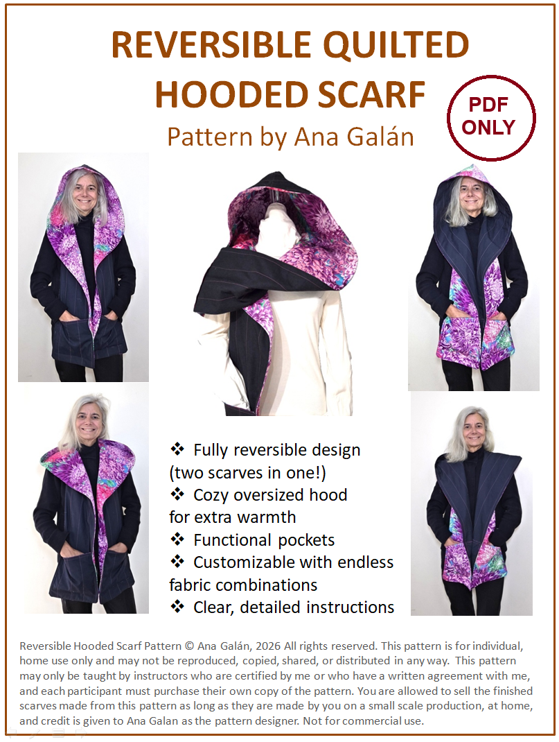 Reversible Quilted Hooded Scarf (PDF ONLY)