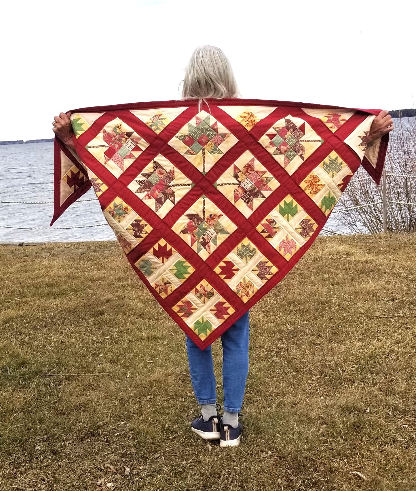 Falling Leaves At Your Own Risk Quilted Shawl Pattern (PDF ONLY)