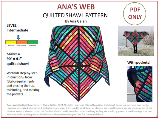 Ana's Web Quilted Shawl Pattern (PDF ONLY)