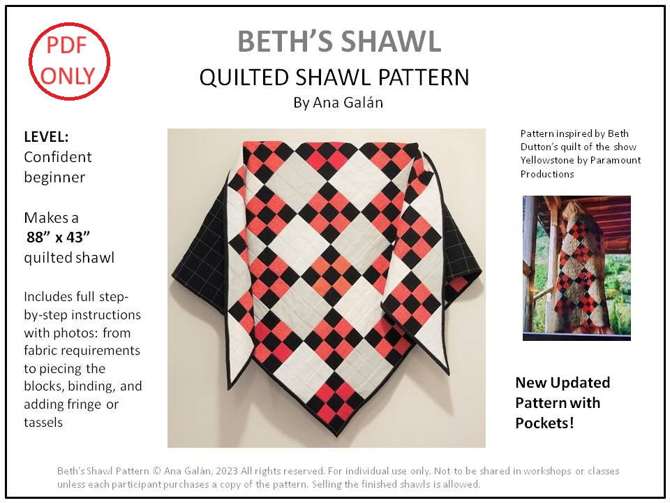 Beth's Quilted Shawl Pattern (PDF ONLY)