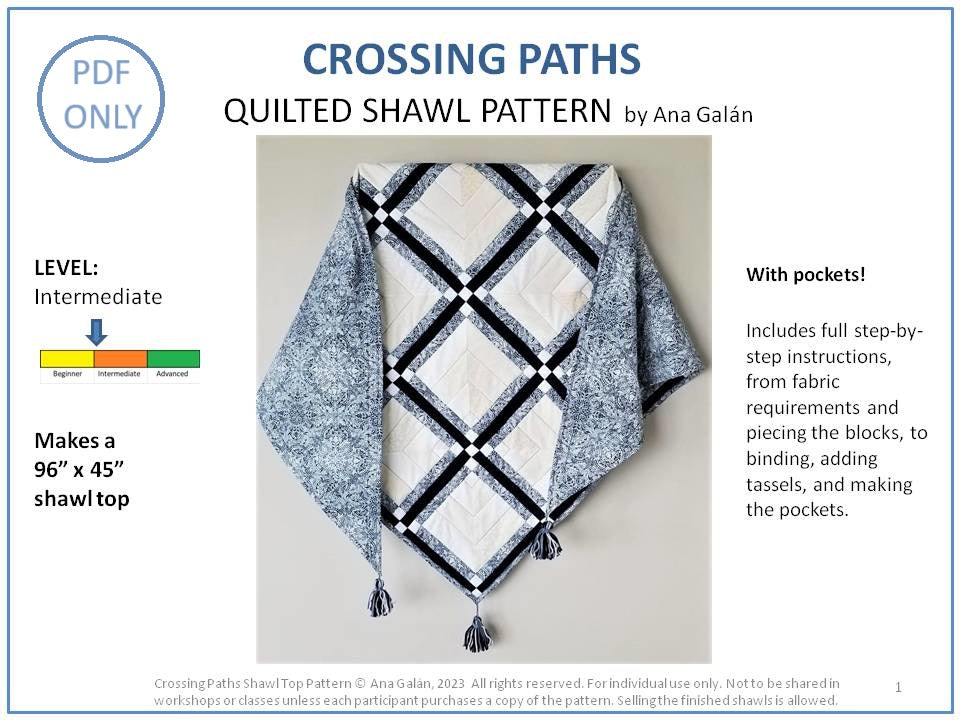 Crossing Paths Quilted Shawl Pattern (PDF ONLY)