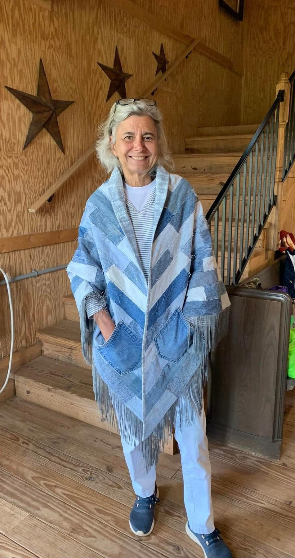 Denim Blues Quilted Shawl Pattern (PDF ONLY)