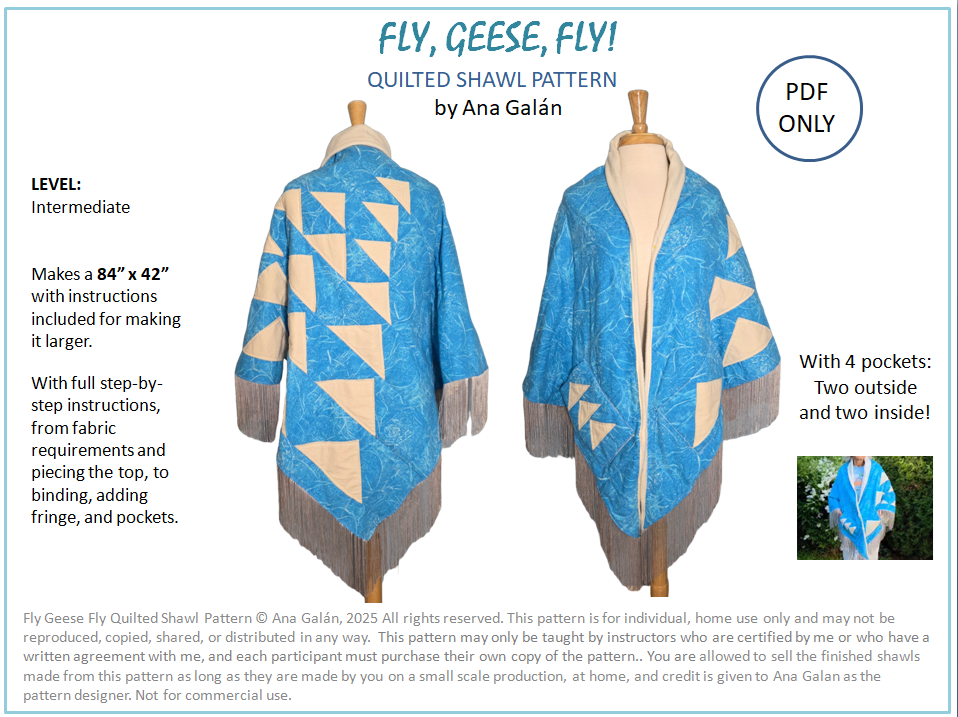 Fly, Geese, Fly Quilted Shawl Pattern (PDF ONLY)