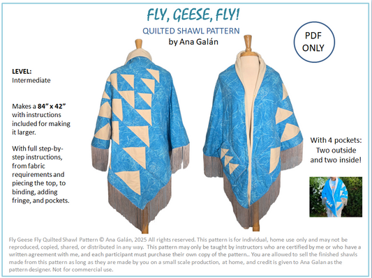 Fly, Geese, Fly Quilted Shawl Pattern (PDF ONLY)