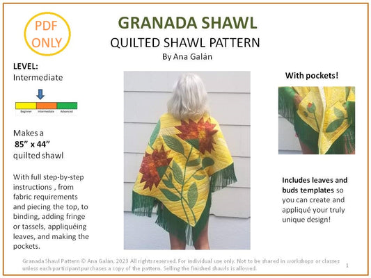 Granada Quilted Shawl Pattern (PDF ONLY)