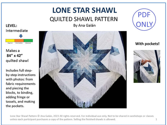 Lone Star Quilted Shawl Pattern (PDF ONLY)