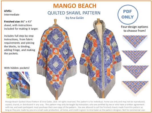 Mango Beach Quilted Shawl Pattern (PDF ONLY)