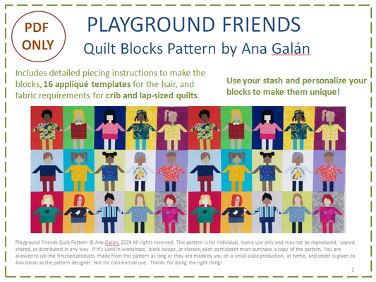 x Playground Friends Quilt Blocks Pattern (PDF ONLY)