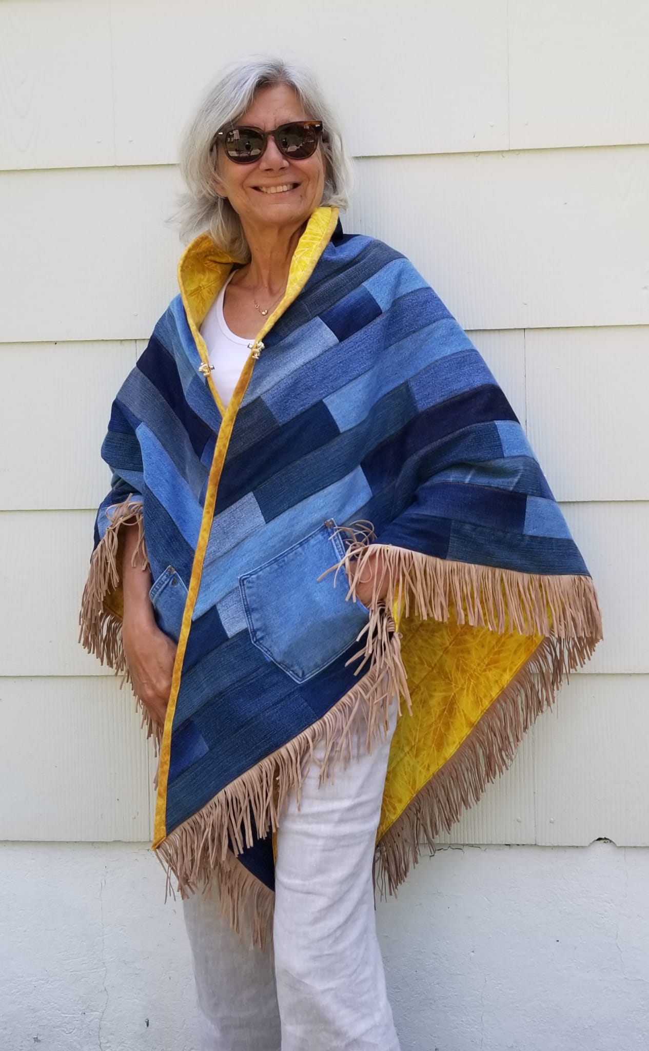 Denim Blues Quilted Shawl Pattern (PDF ONLY)