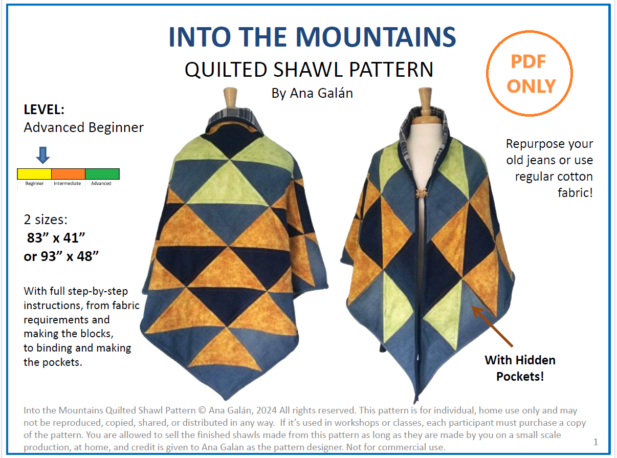 Into the Mountains Quilted Shawl Pattern (PDF ONLY)