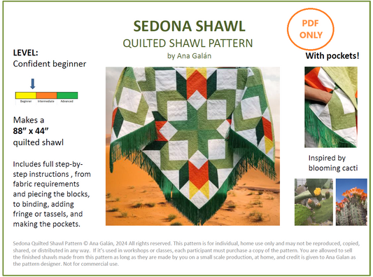 Sedona Quilted Shawl Pattern (PDF ONLY)